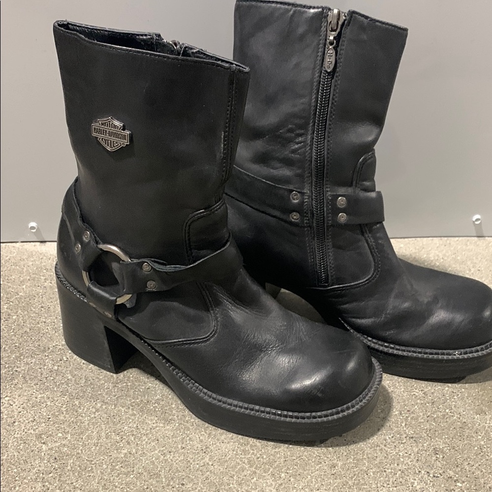 Harley-Davidson Women's Howell 7” Harness Black Leather Waterproof Riding Boots